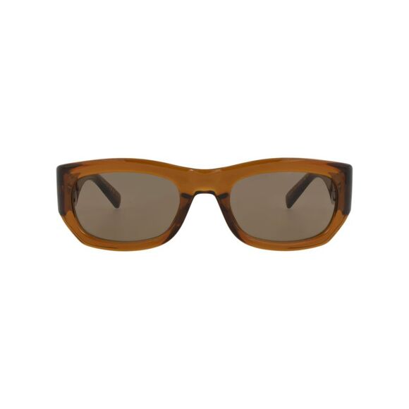 Saint Laurent Round-Frame Bio Injection Sunglasses Brown Womens